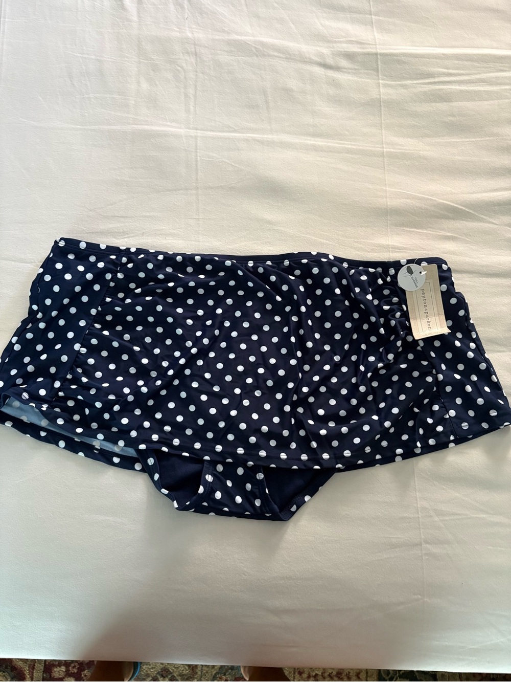 Polka Dot Navy Swim Skirt Bottoms